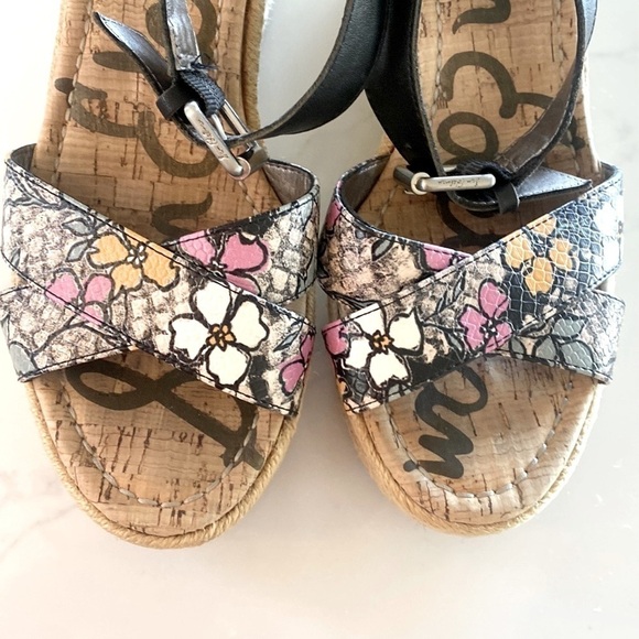 SAM EDELMAN Destin Floral Wedge Espadrille Sandales - Picture 5 of 6